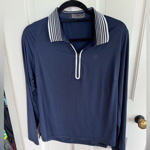 G/FORE Silky Featherweight Top, Navy, Size L